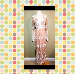 Boho Vintage Lace Maxi Dress